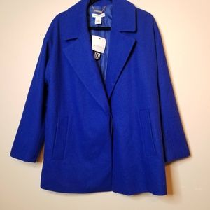 ❤ Liz Claiborne NWT Exotic Blue Sz Sm Pea Coat